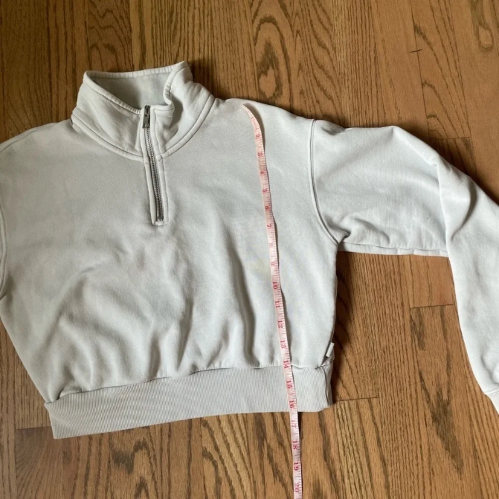 Aritzia TNA quarter half zip sweatshirt collar sweats crop XXS XS 00 0 2 cozy - Picture 5 of 6